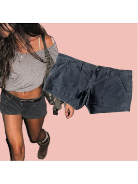 Vintage Hollister Low Rise Micro Mini Shorts Size 0 Y2K Stretch